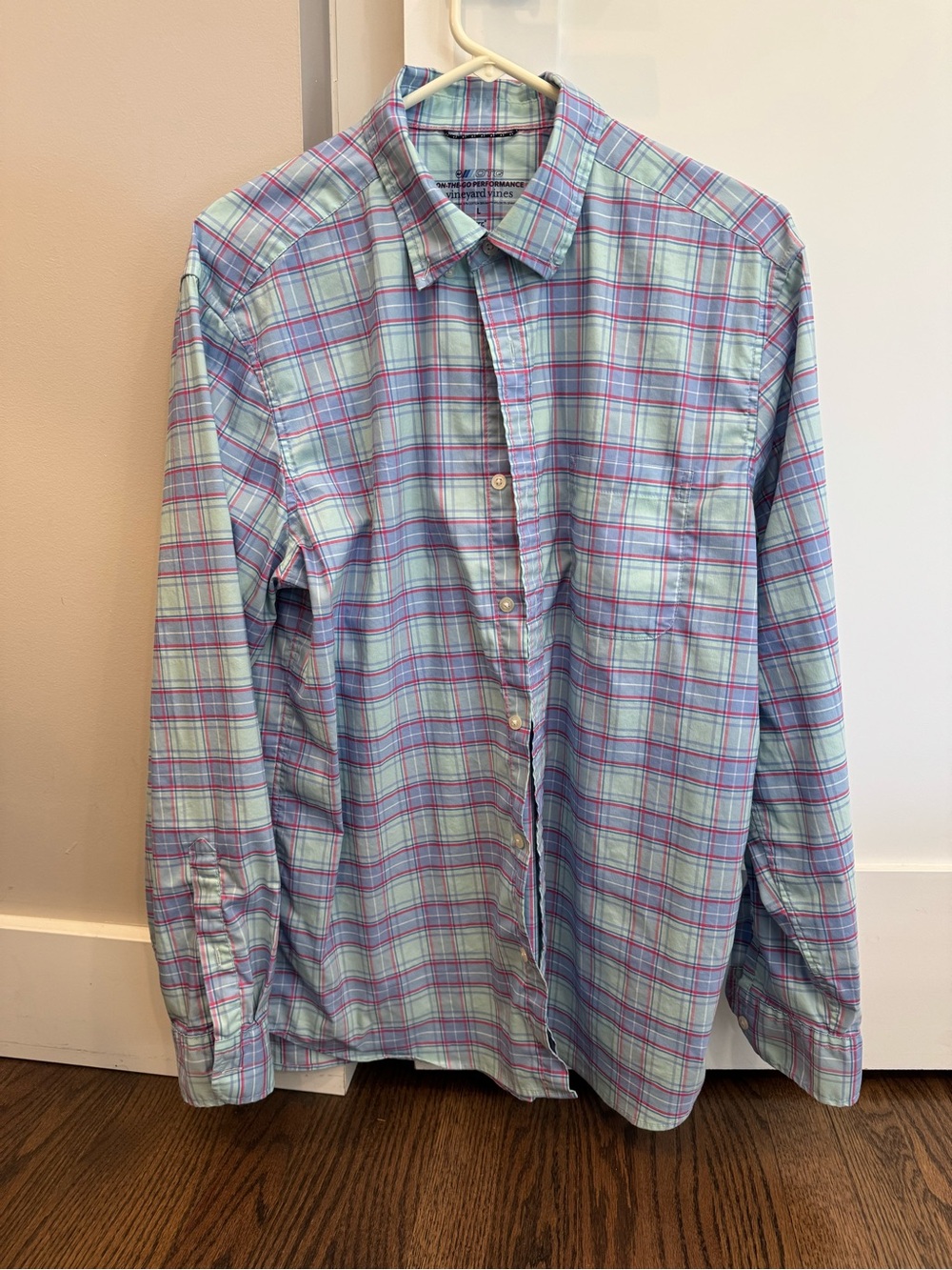 Vineyard Vines Pastel Plaid Button-Down Shirt in Light Blue and Pink